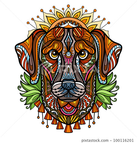 Abstract head of labrador dog vector illustration 100116201