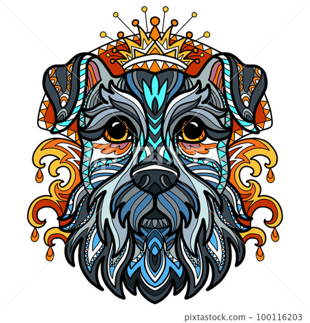 Abstract head of Schnauzer dog vector illustration Abstract head of Schnauzer dog vector illustration 100116203