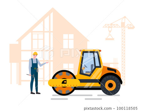 Building and Paving, Project and Machine Vector Building and Paving, Project and Machine Vector 100118505