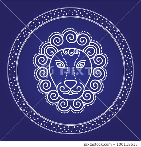 Lion Starry Horoscope and Astrology Emblem Vector Lion Starry Horoscope and Astrology Emblem Vector 100118615