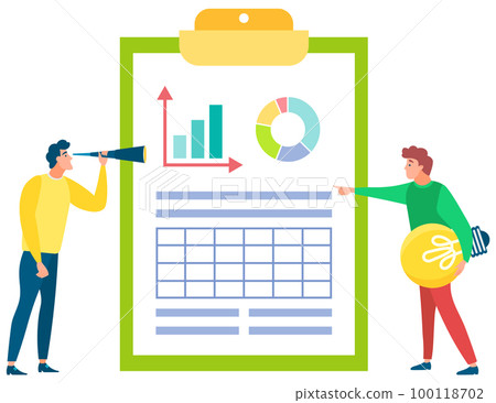 People Looking at Data Board with Magnifying Glass People Looking at Data Board with Magnifying Glass 100118702