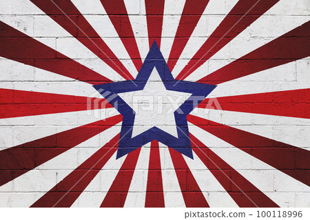 Fourth of July themed design painted on a wall Fourth of July themed design painted on a wall 100118996