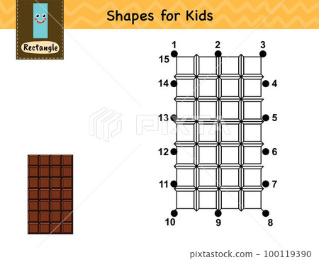 Dot to dot number game for kids. Connect the dots and draw a chocolate bar Dot to dot number game for kids. Connect the dots and draw a chocolate bar 100119390