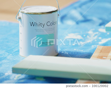 薄荷綠油漆和木板 100120002