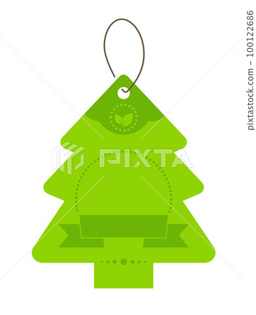 Christmas tree shaped price tag - modern flat design style image 100122686