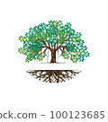 Banyan tree and root logo  100123685