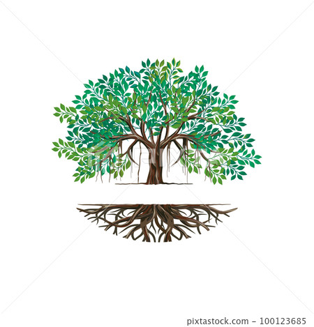 Banyan tree and root logo  100123685