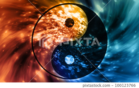 Relatively swirling universe and yin-yang fish taiji map Relatively swirling universe and yin-yang fish taiji map 100123766