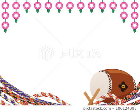 Festival frame _ Japanese drum and twisted headband Festival frame _ Japanese drum and twisted headband 100124393