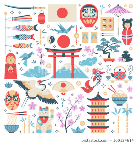 Japan Culture Design Elements and Icons Collection 100124614