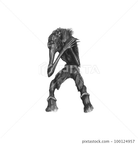 Dark fantasy character concept, zombie, creepy illustration	 100124957