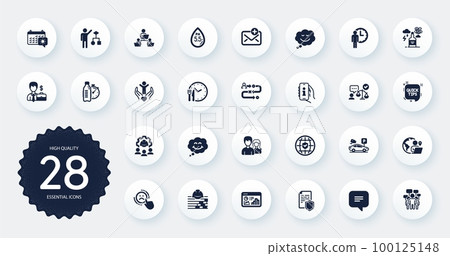 Set of Business icons, such as Build, Algorithm and Businessman case flat icons. Parking security, Teamwork, Volunteer web elements. Food time, Global insurance, Support signs. Dislike. Vector Set of Business icons, such as Build, Algorithm and Businessman case flat icons. Parking security, Teamwork, Volunteer web elements. Food time, Global insurance, Support signs. Dislike. Vector 100125148