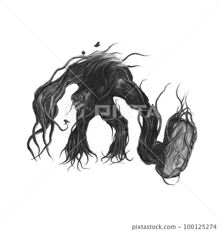 Dark fantasy character concept, plant golem, forest creature, fairytale	 100125274