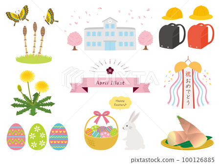 A set of illustrations related to April_1 100126885