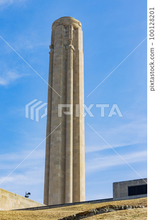 Sunny view of The Liberty Memorial Tower and National WWI Museum and Memorial Sunny view of The Liberty Memorial Tower and National WWI Museum and Memorial 100128201