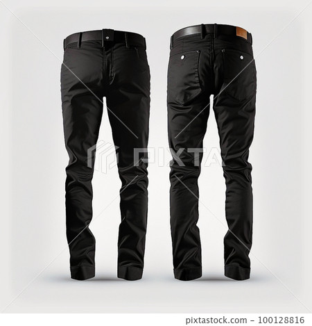 Blank black pants mockup template front and... - Stock Illustration ...