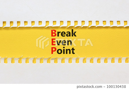 BEP break even point symbol. Concept words BEP break even point on yellow paper on a beautiful white paper background. Business and BEP break even point concept. Copy space. BEP break even point symbol. Concept words BEP break even point on yellow paper on a beautiful white paper background. Business and BEP break even point concept. Copy space. 100130438