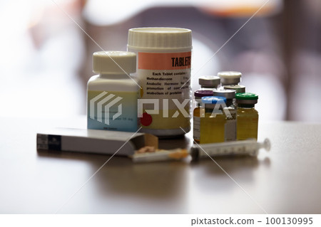 Closeup of an assortment of bodybuilding supplementssteroids. Closeup of an assortment of bodybuilding supplementssteroids. Closeup of an assortment of bodybuilding supplementssteroids. Closeup of an assortment of bodybuilding supplementssteroids. 100130995