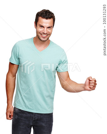 Portrait, man and fist for achievement, excited and young male isolated on white studio background. Guy, gentleman and gesture for success, winner and celebration with happiness, motivation or energy Portrait, man and fist for achievement, excited and young male isolated on white studio background. Guy, gentleman and gesture for success, winner and celebration with happiness, motivation or energy 100131293