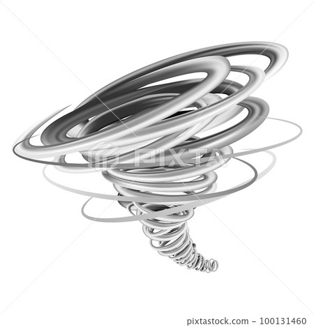 Tornado mockup. Realistic illustration of tornado vector mockup for web design isolated on white background 100131460