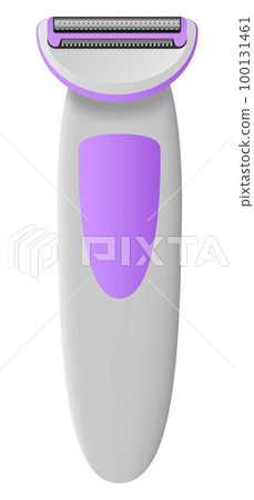Woman electric razor mockup. Realistic illustration of woman electric razor vector mockup for web design isolated on white background 100131461