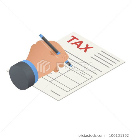 Tax form icon. Isometric of tax form vector icon for web design isolated on white background 100131592