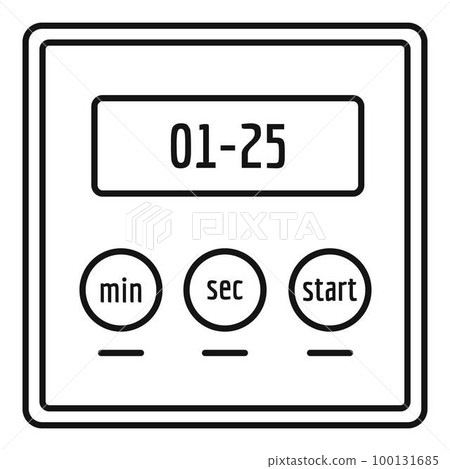 Alarm clock icon. Outline illustration of alarm clock vector icon for web design isolated on white background 100131685