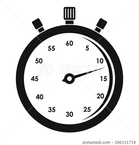 Stopwatch icon. Simple illustration of stopwatch vector icon for web design isolated on white background 100131719