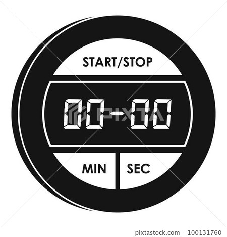 Digital stopwatch icon. Simple illustration of digital stopwatch vector icon for web design isolated on white background 100131760