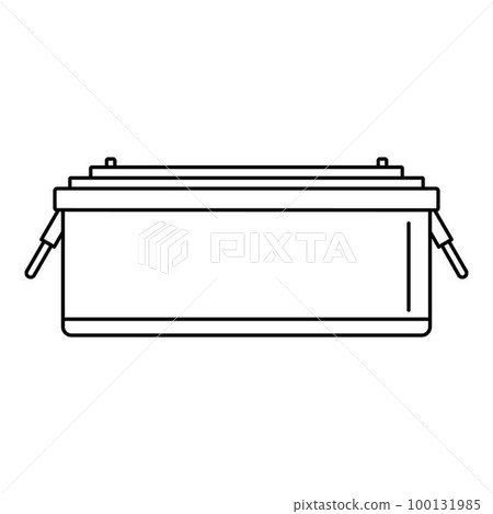 24 volt car battery icon. Outline illustration of 24 volt car battery vector icon for web design isolated on white background 24 volt car battery icon. Outline illustration of 24 volt car battery vector icon for web design isolated on white background 100131985