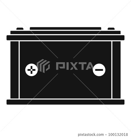 Car battery icon. Simple illustration of car battery vector icon for web design isolated on white background Car battery icon. Simple illustration of car battery vector icon for web design isolated on white background 100132018