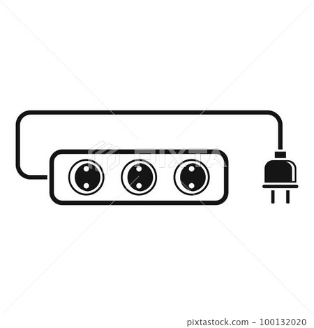 Extension cord icon. Simple illustration of extension cord vector icon for web design isolated on white background Extension cord icon. Simple illustration of extension cord vector icon for web design isolated on white background 100132020