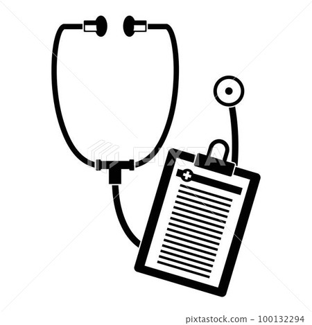 Stethoscope, medical card icon. Simple illustration of stethoscope, medical card vector icon for web design isolated on white background Stethoscope, medical card icon. Simple illustration of stethoscope, medical card vector icon for web design isolated on white background 100132294