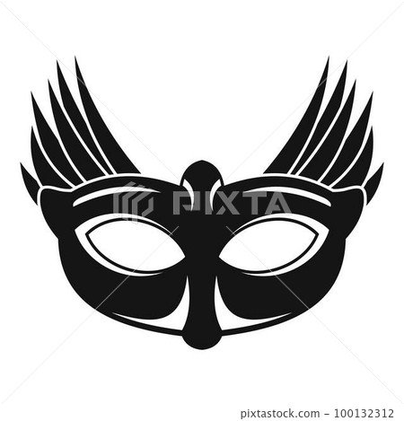 Bird carnival mask icon. Simple illustration of bird carnival mask vector icon for web design isolated on white background Bird carnival mask icon. Simple illustration of bird carnival mask vector icon for web design isolated on white background 100132312