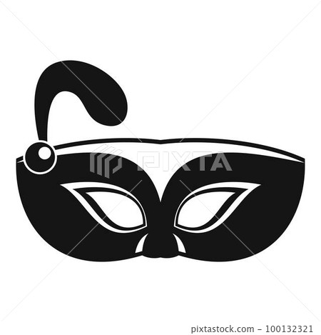 Night mask carnival icon. Simple illustration of night mask carnival vector icon for web design isolated on white background 100132321