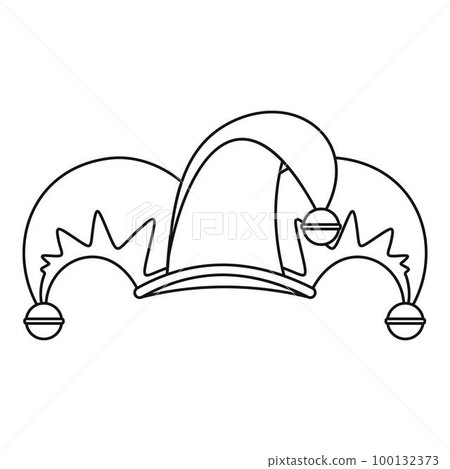 Clown hat icon. Outline illustration of clown hat vector icon for web design isolated on white background Clown hat icon. Outline illustration of clown hat vector icon for web design isolated on white background 100132373