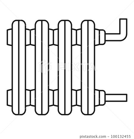 Old home radiator icon. Outline illustration of old home radiator vector icon for web design isolated on white background 100132455