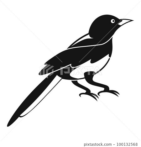 Small magpie icon. Simple illustration of small magpie vector icon for web design isolated on white background 100132568