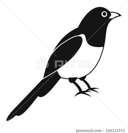 Magpie bird icon. Simple illustration of magpie bird vector icon for web design isolated on white background Magpie bird icon. Simple illustration of magpie bird vector icon for web design isolated on white background 100132571