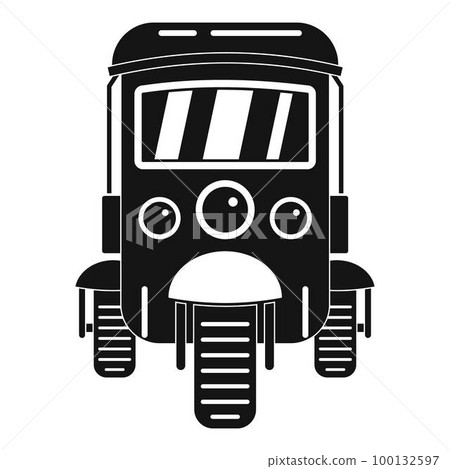 Auto rickshaw icon. Simple illustration of auto rickshaw vector icon for web design isolated on white background 100132597