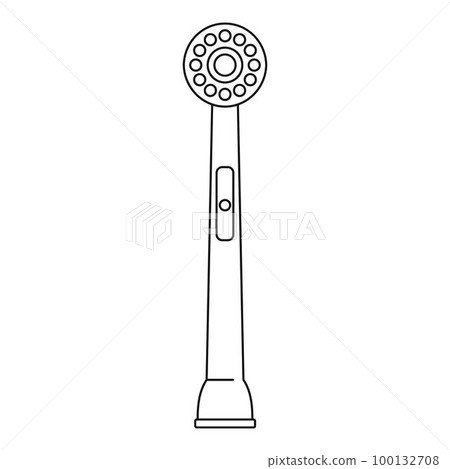 Head of electric toothbrush icon. Outline illustration of head of electric toothbrush vector icon for web design isolated on white background Head of electric toothbrush icon. Outline illustration of head of electric toothbrush vector icon for web design isolated on white background 100132708