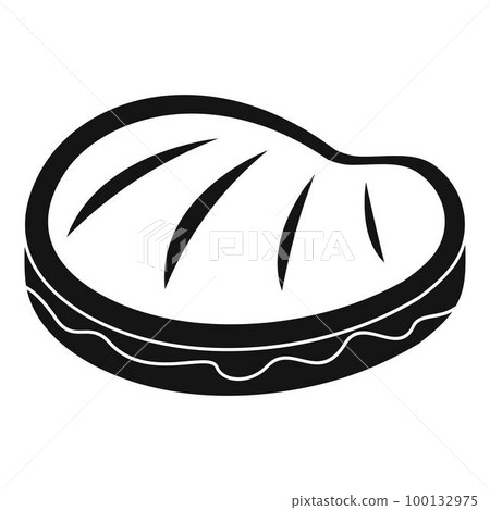 Bbq steak icon. Simple illustration of bbq steak vector icon for web design isolated on white background 100132975