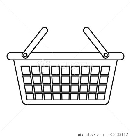 Clothes basket icon. Outline illustration of clothes basket vector icon for web design isolated on white background 100133162