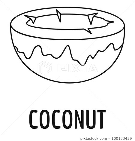 Coconut icon. Outline illustration of coconut vector icon for web design isolated on white background 100133439