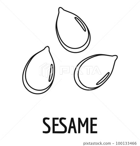 Sesame icon. Outline illustration of sesame vector icon for web design isolated on white background Sesame icon. Outline illustration of sesame vector icon for web design isolated on white background 100133466