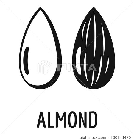 Almond icon. Simple illustration of almond vector icon for web design isolated on white background Almond icon. Simple illustration of almond vector icon for web design isolated on white background 100133470