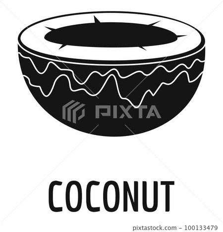 Coconut icon. Simple illustration of coconut vector icon for web design isolated on white background 100133479