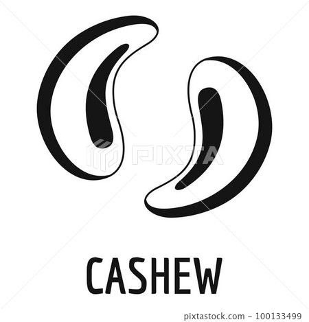 Cashew icon. Simple illustration of cashew vector icon for web design isolated on white background 100133499