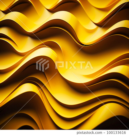 an abstract yellow background with wavy linesnema, generative AI an abstract yellow background with wavy linesnema, generative AI 100133616