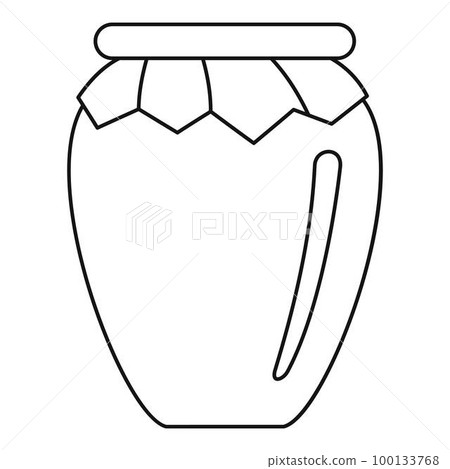 Honey jar icon. Outline illustration of honey jar vector icon for web design isolated on white background 100133768